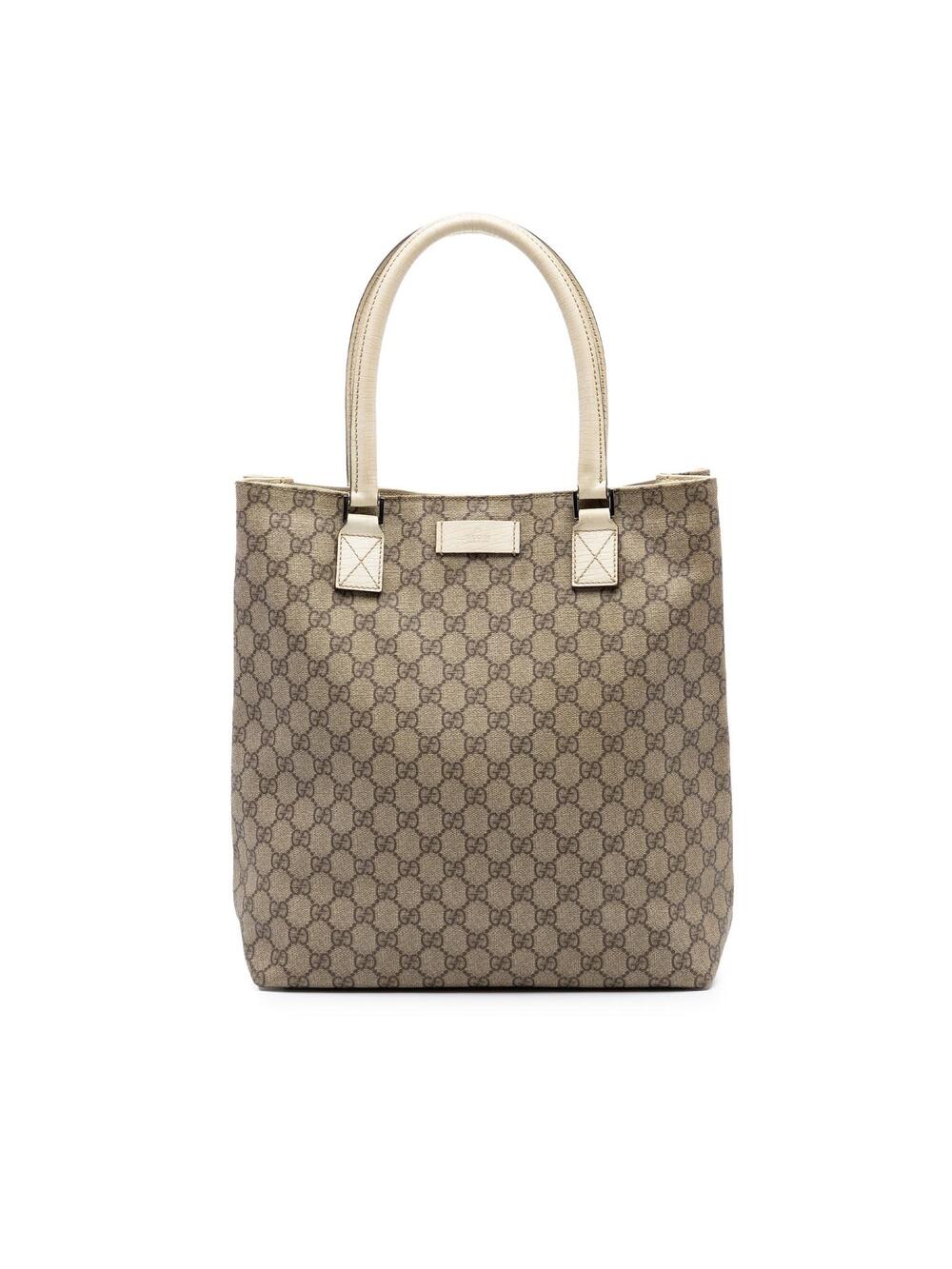 Gucci Gg Supreme Tote Pre-Loved Beige #374105G42B